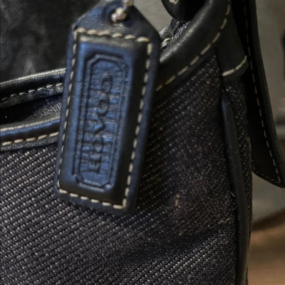 Coach Hampton Hobo black denim/leather